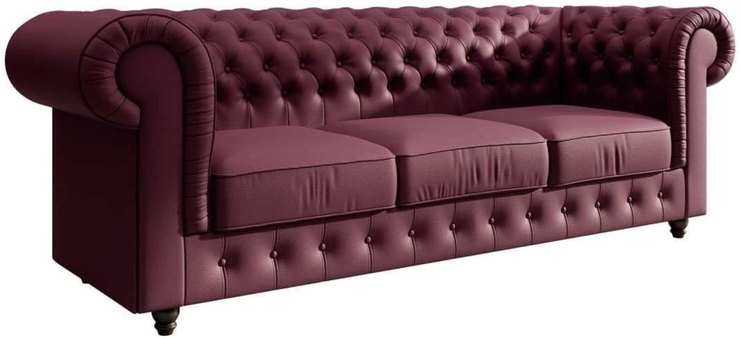 Chesterfield Sofa Hermine (Kunstleder) Bordeaux Bild 1