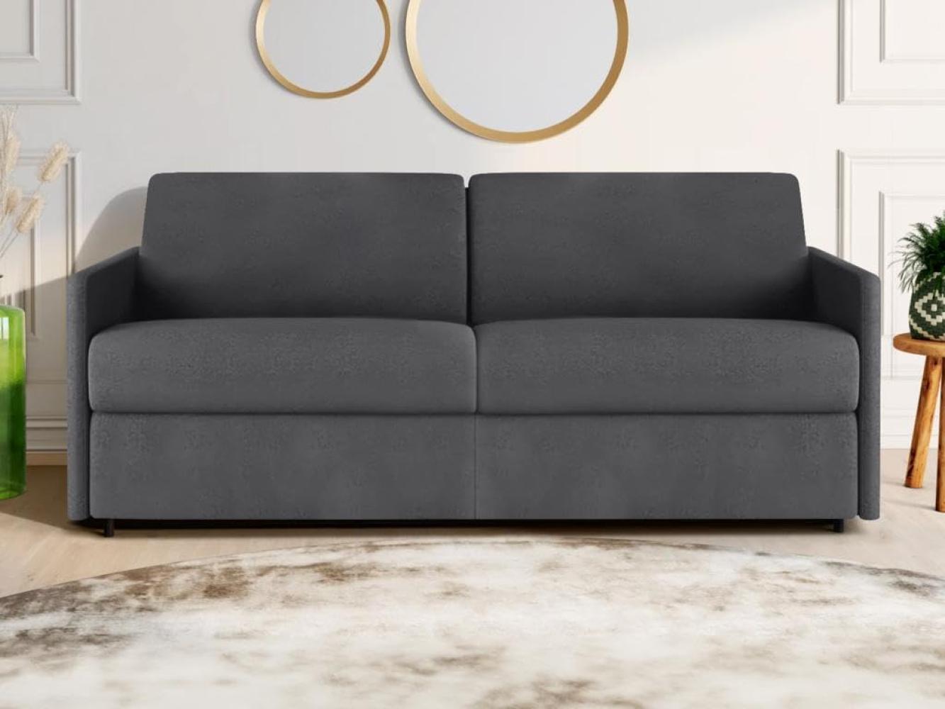 Vente-unique - Schlafsofa 4-Sitzer - Liegefläche: 160 cm - Matratzenhöhe: 22 cm - Stoff - Grau - CALIFE Bild 1