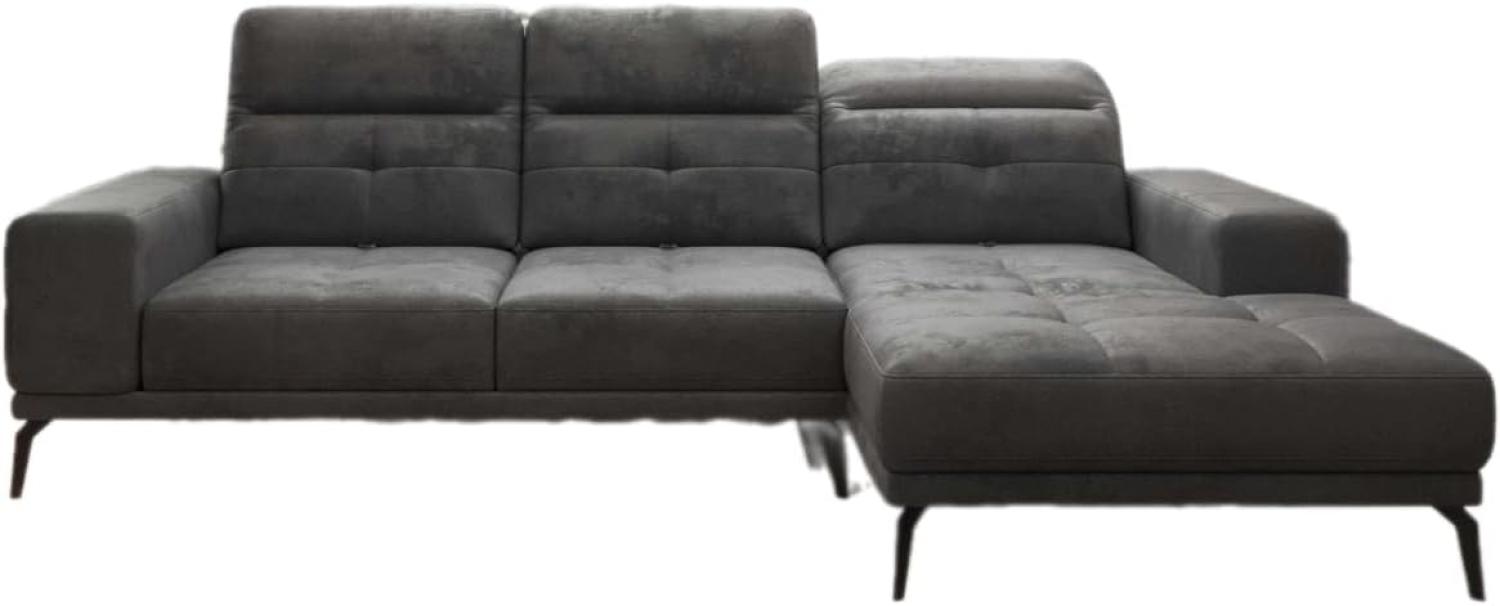 Designer Sofa Terina inkl. Beistellhocker Samt Anthrazit Rechts Bild 1