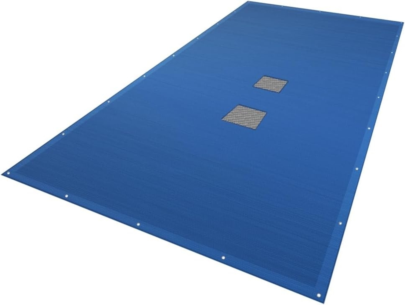 VOUNOT Poolabdeckung rechteckig, Pool Abdeckplane aus Polyethylen 160 g/m² mit Abflussnetz, Doppelte Poolplane Wasserdicht Schimmelresistent Reißfest mit Aluminiumösen 4X8m Bild 1