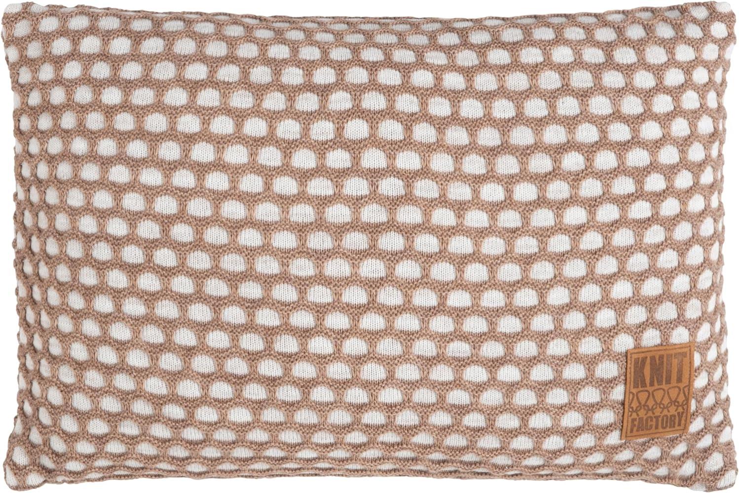 Knit Factory Mila Kissen 60x40 cm Wabe Beige Bild 1