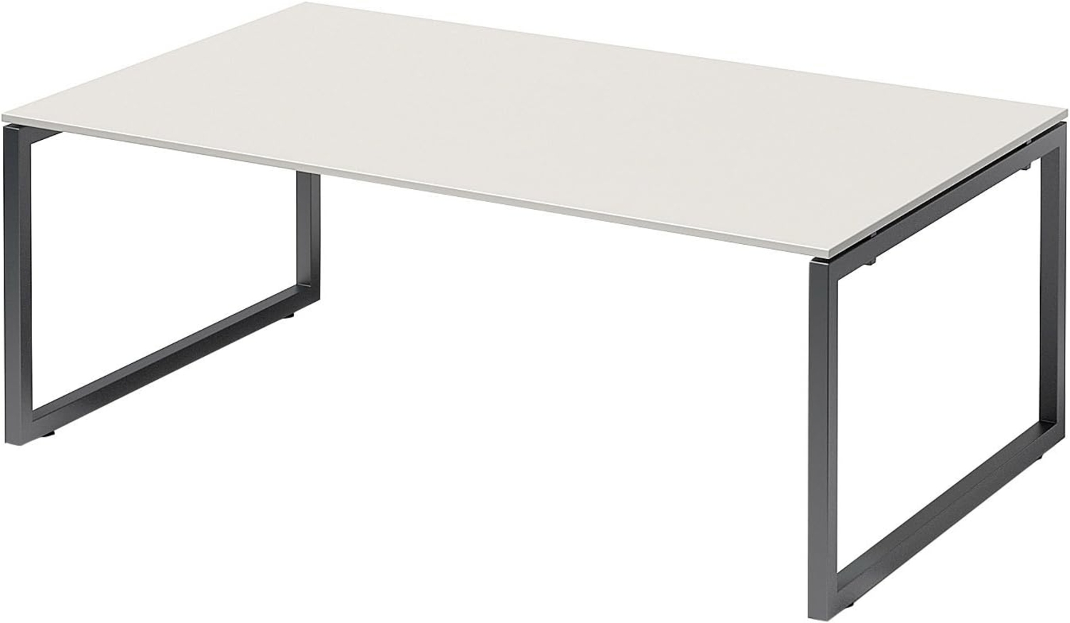 BISLEY Cito Chefarbeitsplatz/Konferenztisch, 740 mm höhenfixes O-Gestell, Metall, Gw334 Dekor Grauweiß, Gestell Anthrazitgrau, 120 x 200 x 85 cm Bild 1