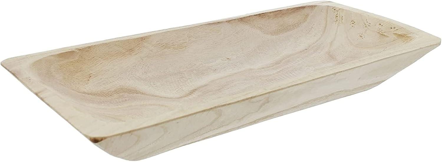 Schale "Wood" aus Holz, eckig, rustikale Dekoschale Bild 1