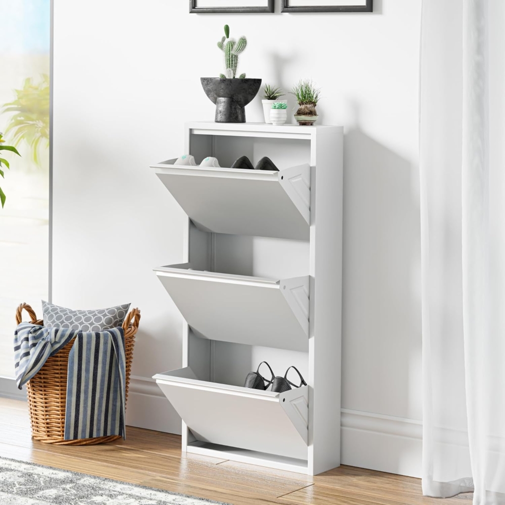 Schuhkipper Sokndal mit 3 Klappen Weiß [en. casa] Bild 1
