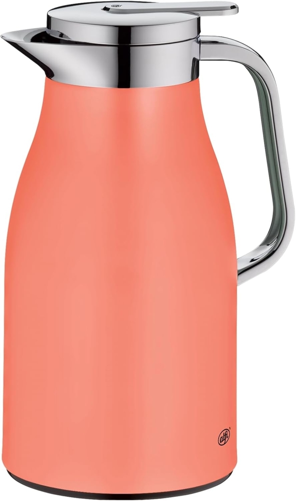alfi SKYLINE 1,0l, deep apricot, Edelstahl-Isolierkanne mit hygienischem Hartglaseinsatz, Drehverschluss mit bequemer Drucktaste, ergonomischer Griff, ideal als Kaffeekanne, Teekanne, BPA-frei Bild 1