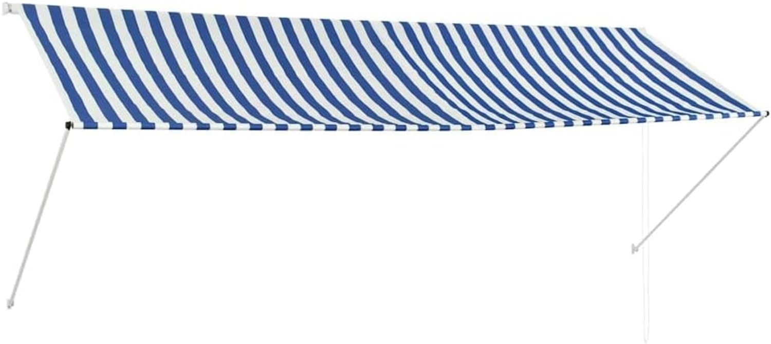 vidaXL Einziehbare Markise 350 x 150 cm Blau und Weiß 143750 Bild 1