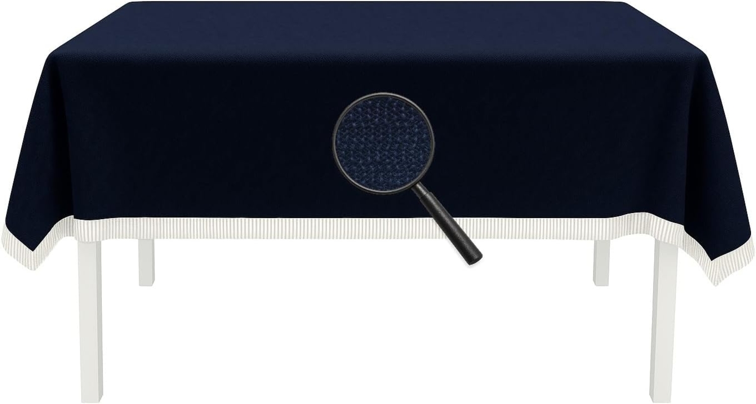 Gartentischdecke mit Fransen 130x180 cm eckig blau Bild 1