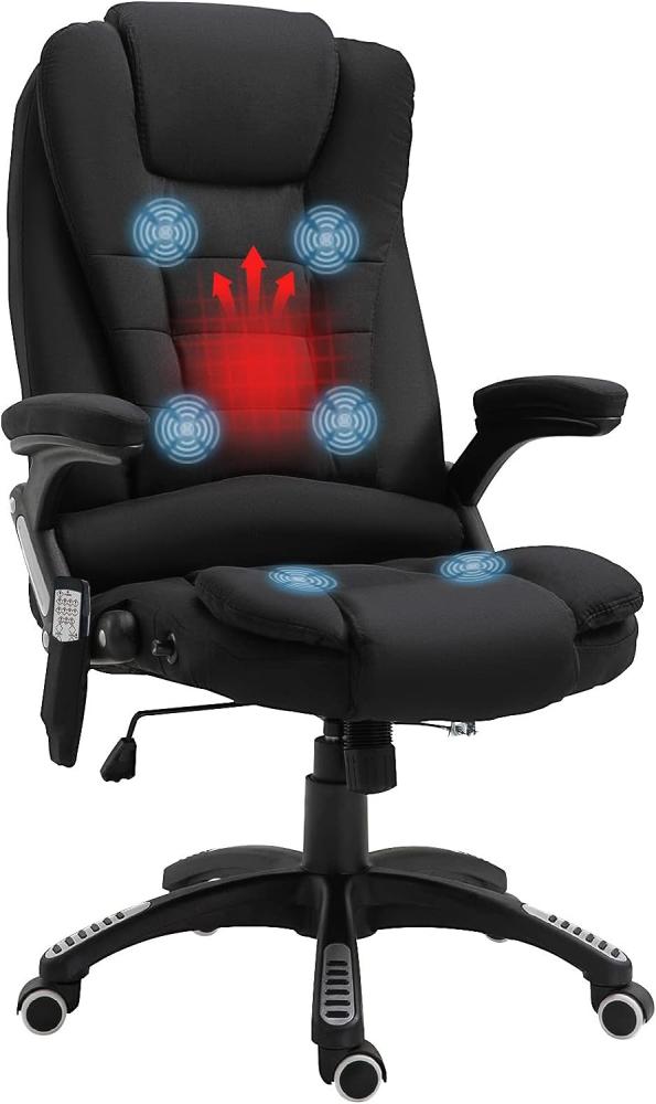 Vinsetto Massagesessel Chefsessel mit Massagefunktion höhenverstellbarer Drehstuhl ergonomischer Gamingstuhl Bürostuhl Massage Schwarz 67 x 74 x 116–126 cm Bild 1