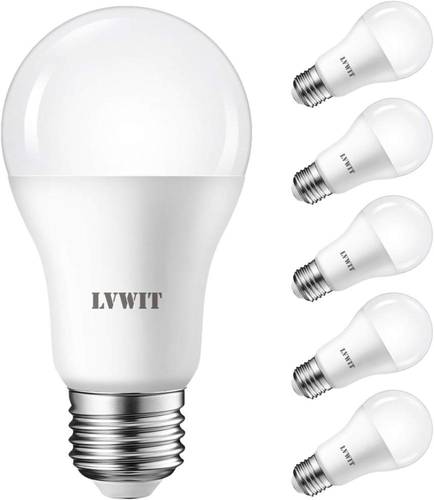 LVWIT E27 LED Birne, 100W Kaltweiß 6500K, ultrahell 1521 lm, Matt, Classic LED Lampe (6er Pack) Bild 1