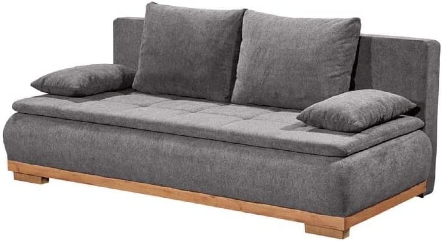 Schlafsofa MILA LUX. 3DL Stoff dunkelgrau inkl. Bettkasten 208 Bild 1