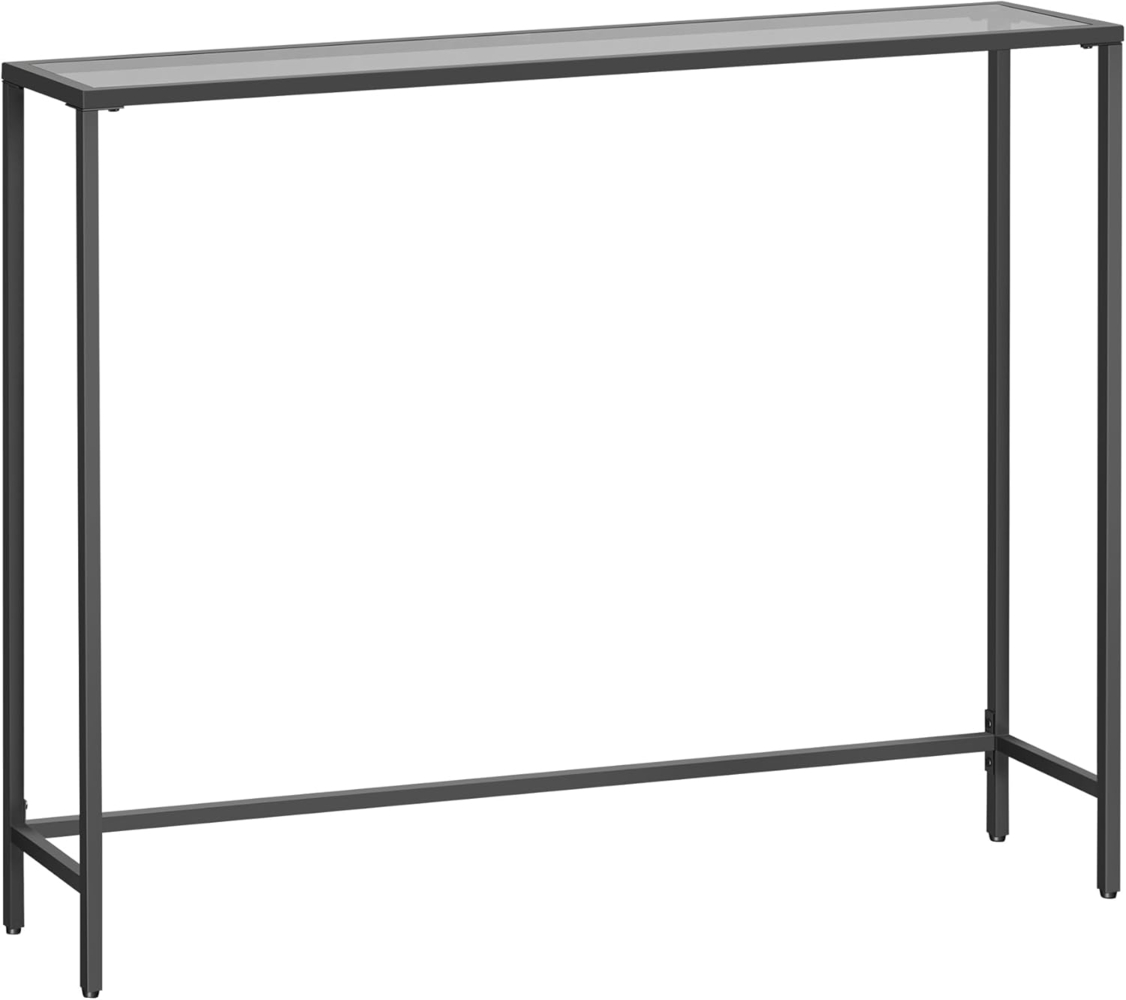 Vasagle Konsolentisch, Beistelltisch, Oberfläche aus Hartglas, moderner Sofatisch, einfacher Aufbau, verstellbare Füße Bild 1