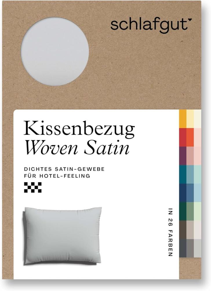 Schlafgut Woven Satin Bettwäsche|Kissenbezug einzeln 70x90 cm| grey-light Bild 1