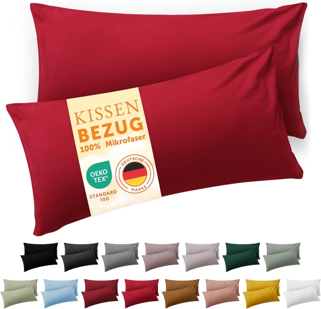 Blumtal Kissenbezüge aus gebürstetem Mikrofaser-Gewebe - Oeko-TEX zert. Kissenbezüge, (2 Stück), mit Reißverschluss oder Verschlusslasche Bild 1