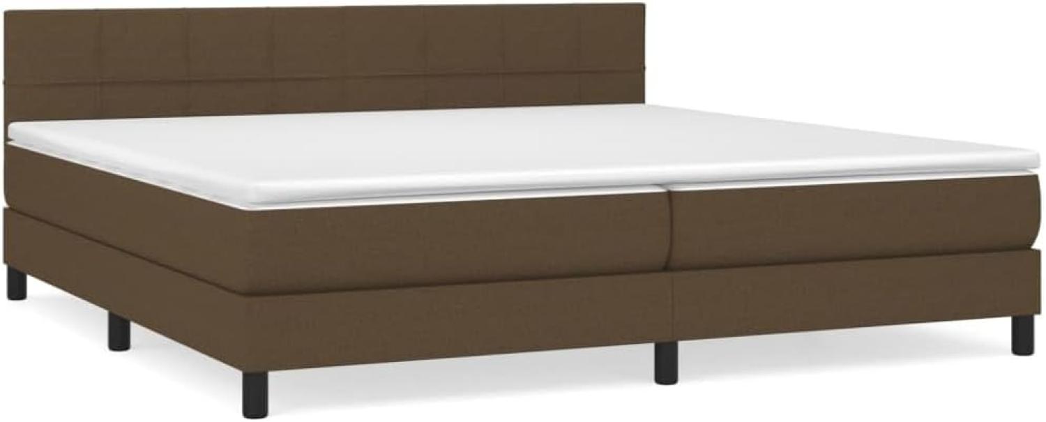 vidaXL Boxspringbett mit Matratze Dunkelbraun 200x200 cm Stoff, Härtegrad: H2 [3140084] Bild 1