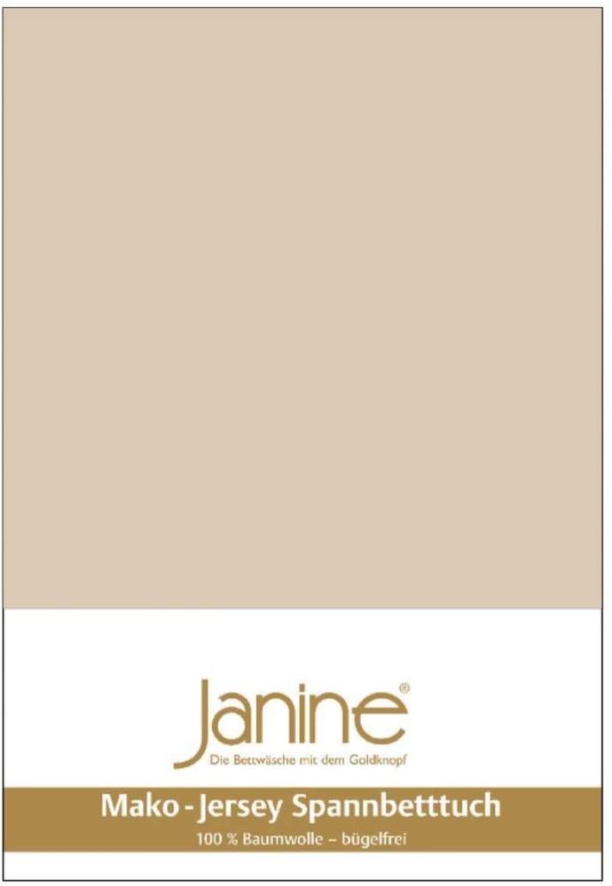 Janine Mako Jersey Spannbetttuch Bettlaken 180 - 200 x 200 cm OVP 5007 29 sand Bild 1