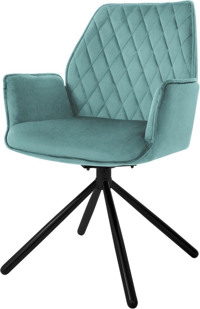 ML-DESIGN Stuhl Drehstuhl mit Armlehne & Rückenlehne Ergonomische mit Metallbeine (1 St), Armlehnstuhl Grün aus Samt 180° Drehbar ergonomische Sessel Bild 1