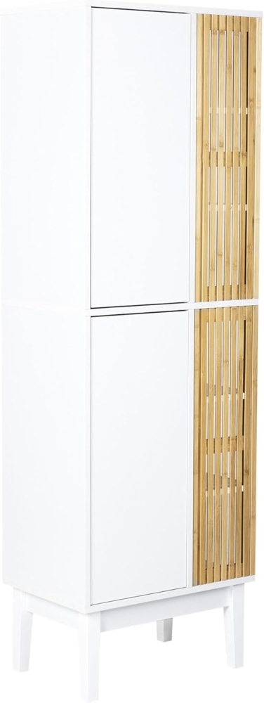 Badezimmerschrank NUBES Holzwerkstoff 52 cm 41 cm 159 cm Weiß Bild 1