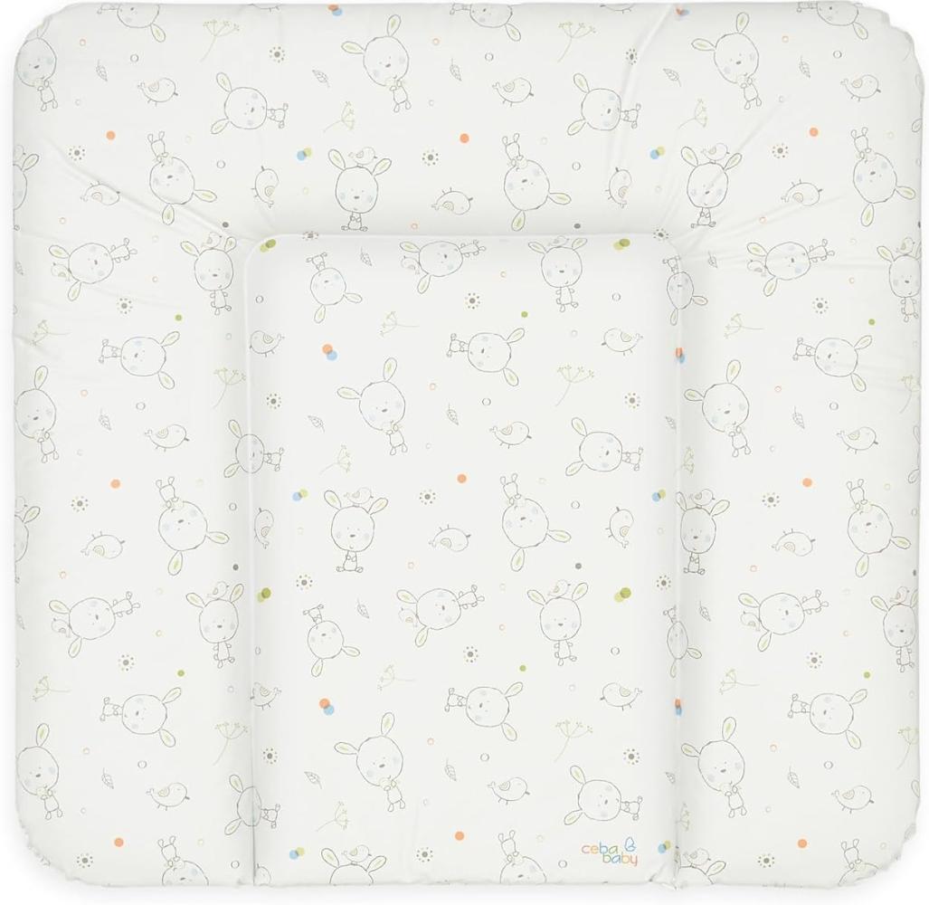 Ceba Baby Wickelauflage Wickelunterlage Wickeltischauflage 70x75 cm Abwaschbar - Weiß Traumhase 70 x 75 cm Bild 1