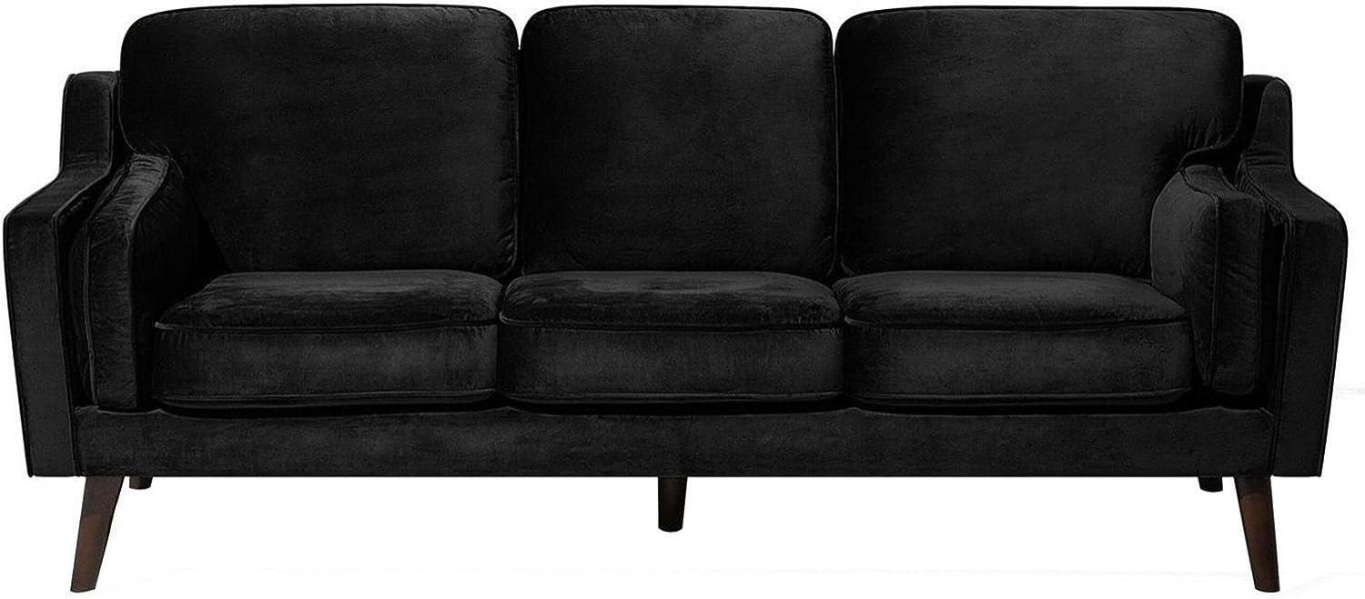 3-Sitzer Sofa Samtstoff schwarz LOKKA Bild 1