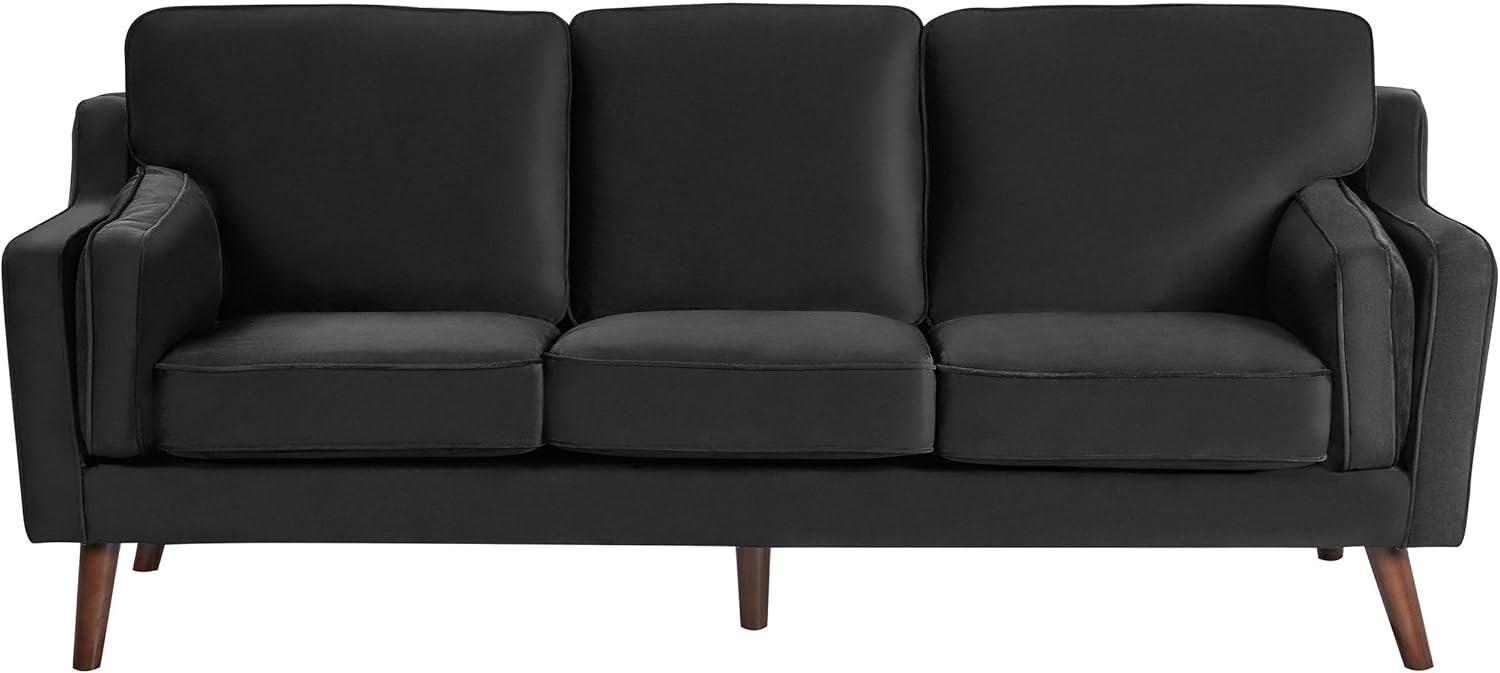 3-Sitzer Sofa Samtstoff schwarz LOKKA Bild 1