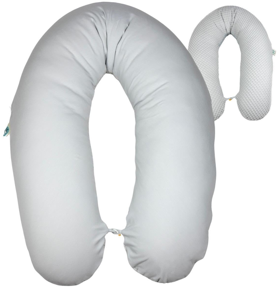 sei Design XXL Stillkissen ergonomisch 190x30, Schwangerschaftskissen Seitenschläferkissen Komfortkissen Erwachsene, Stillkissen-Bezug aus Jersey und Waffelstoff, Pregnancy Pillow Baby Bild 1