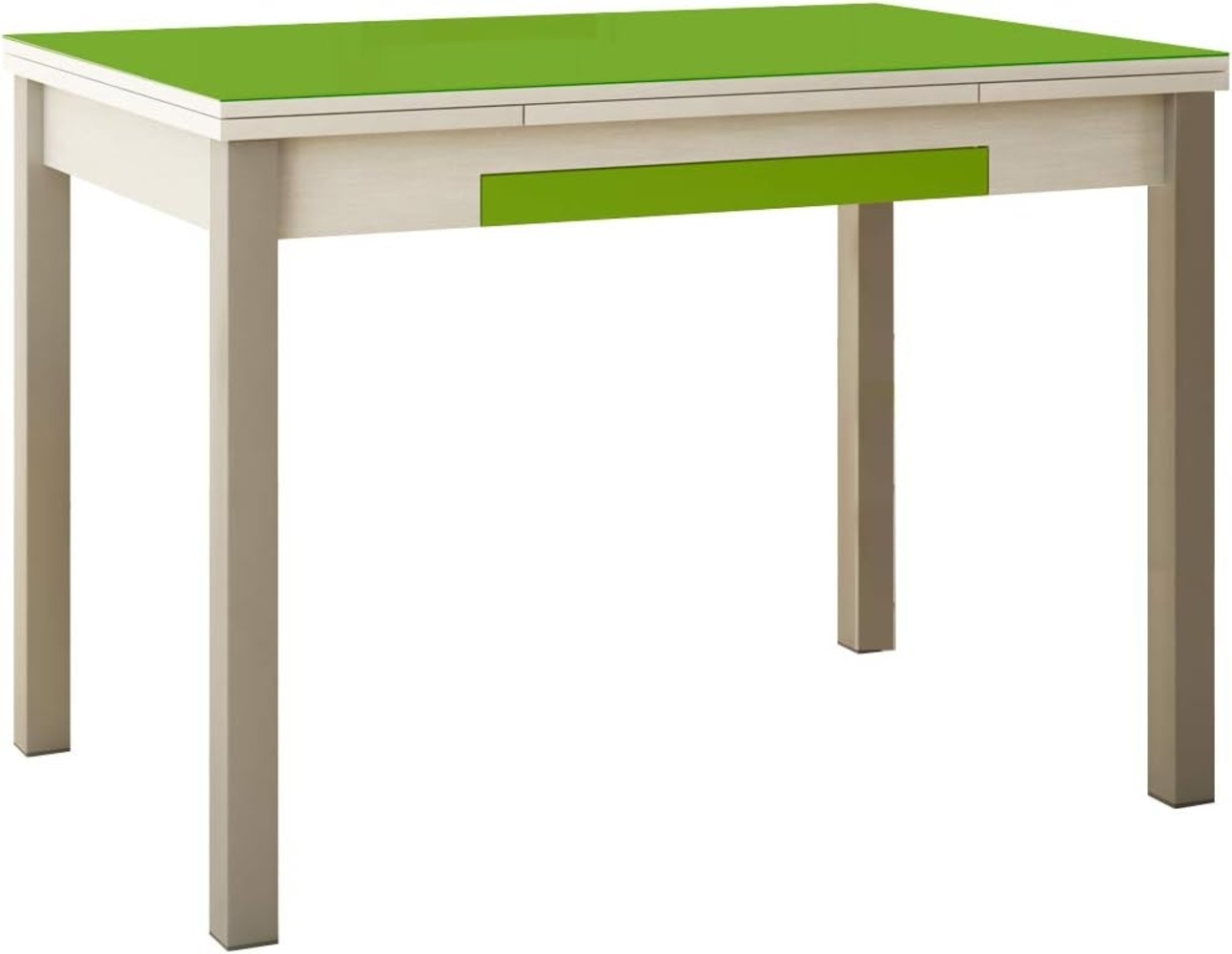 ASTIMESA Küchentisch mit grünen Flügeln aus Glas, 90x50 cm Bild 1