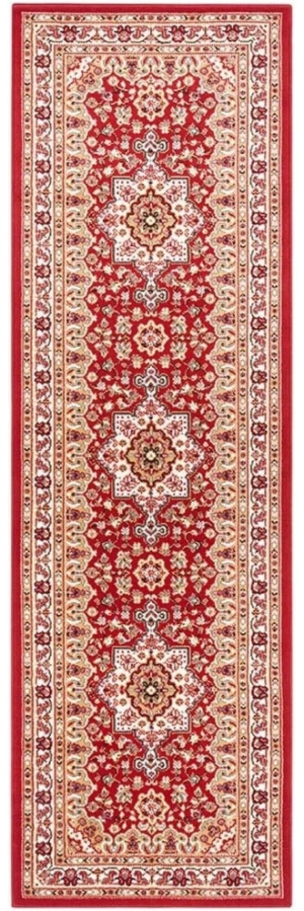 Orientalischer Kurzflor Teppich Parun Täbriz Rot - 80x250x0,9cm Bild 1