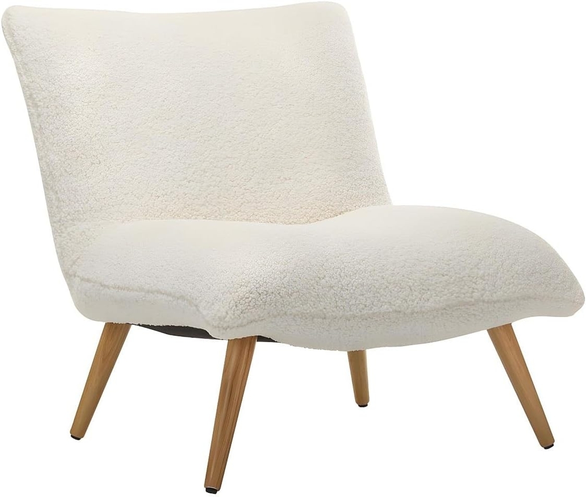 Vente-unique - Sessel - Baumwollfleece - Lammfell-Imitat - Weiß - PEPITA Bild 1