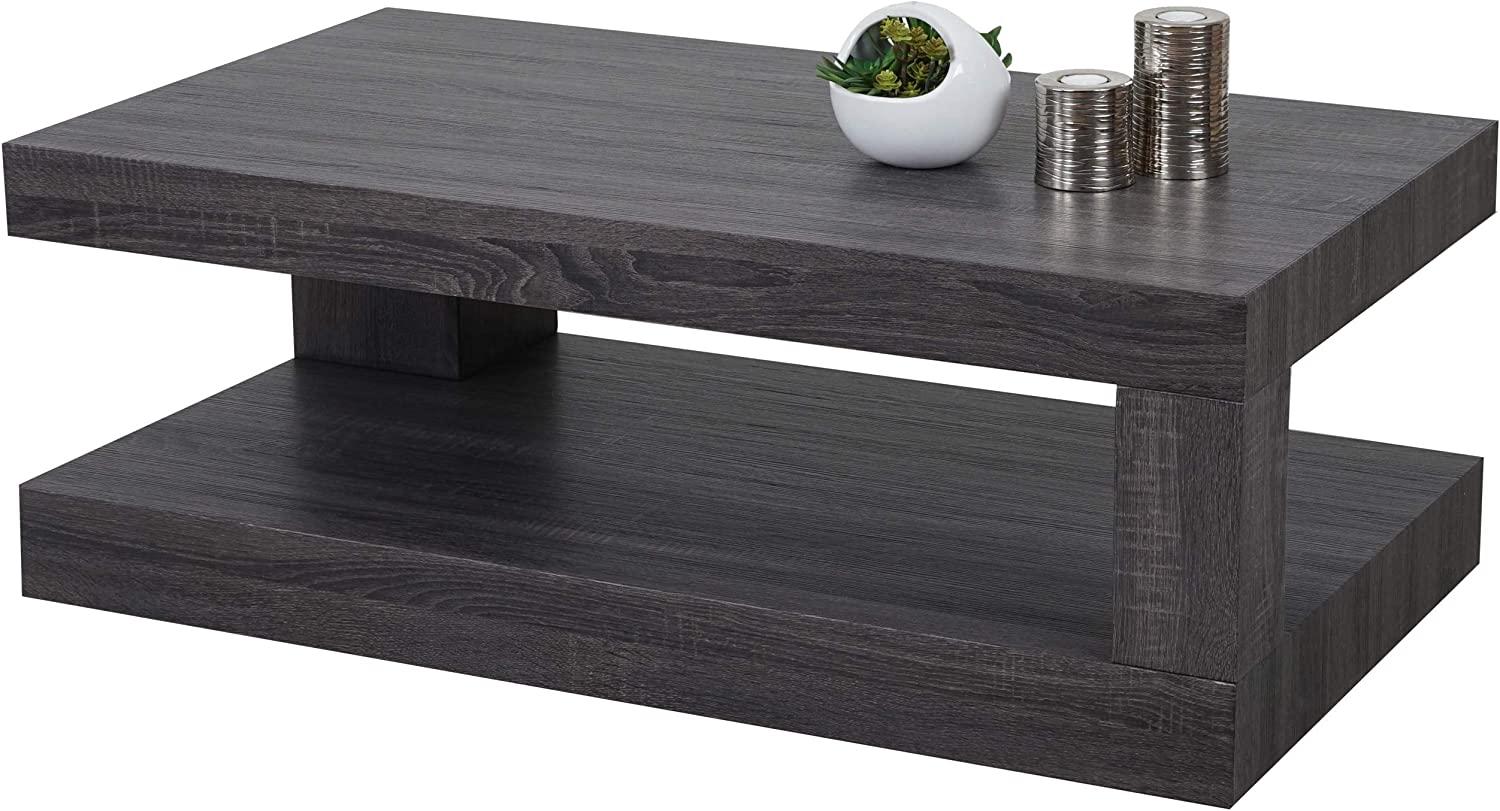 Couchtisch 'HWC-A32' 40 x 110 x 60 cm, FSC-zertifiziert ~ schwarze Eichenoptik Bild 1