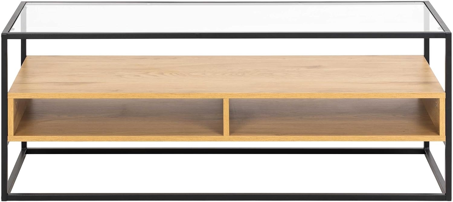 ACTONA GROUP TV-Regal in Wildeiche, schwarz, Glas, Stahl, MDF - 120x45x40cm (BxHxT) Bild 1