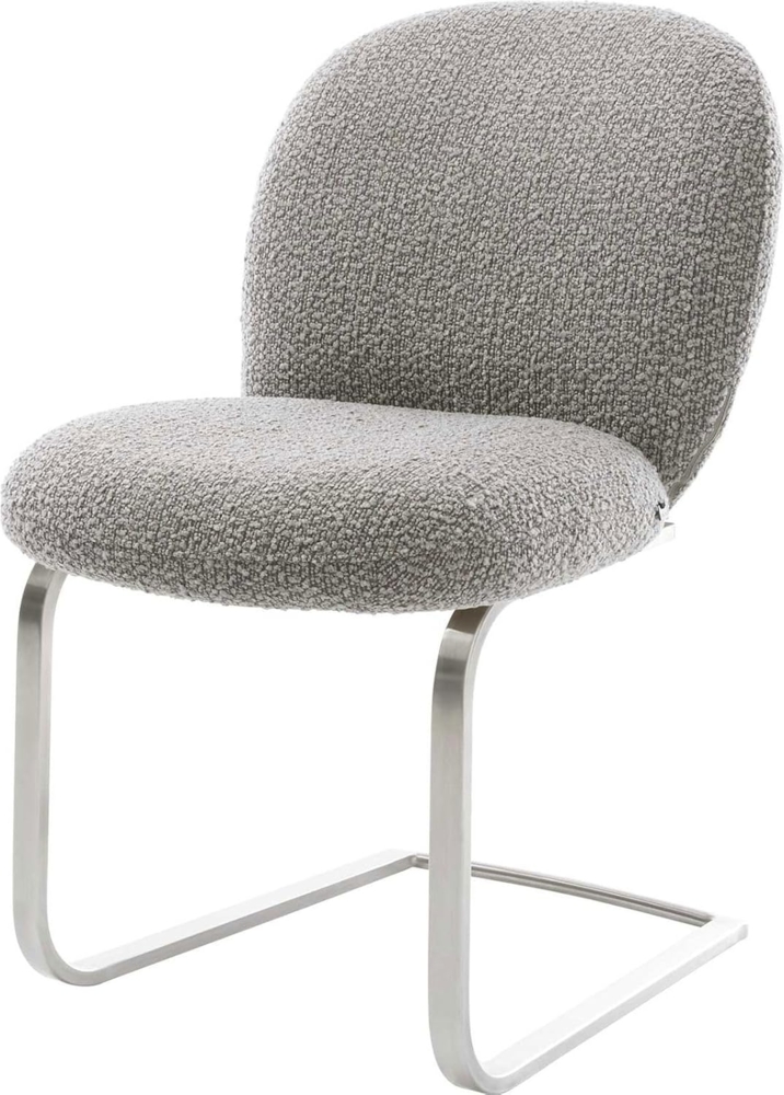Freischwinger Nube-Flex Bouclé Silbergrau Freischwinger flach Edelstahl Taschenfederkern Bild 1