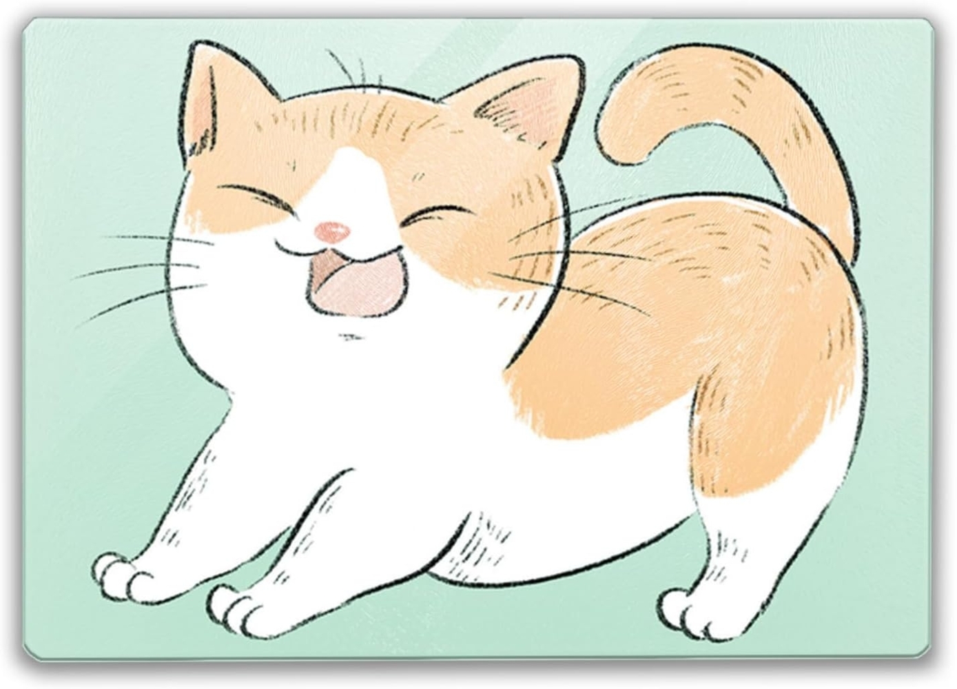 speecheese Schneidebrett Katze im Comic-Stil Schneidebrett aus Glas Bild 1