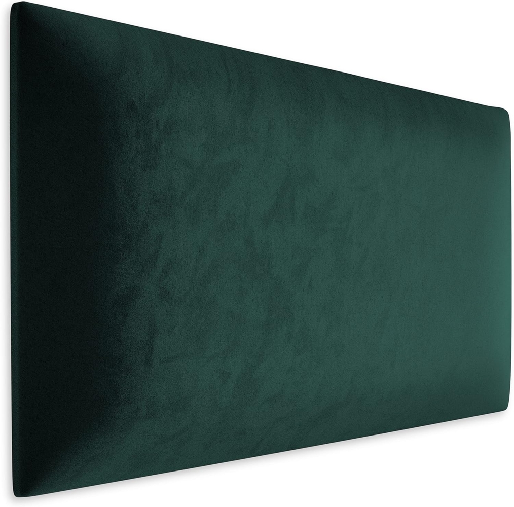 Muralo Samt Wandkissen Stoff Polsterpaneel Schlafzimmer Wohnzimmer Bett Wandpolster Bettkopfteil Lendekissen Modern Luxus Gepolstert Polster Paneel (Flaschengrün, 60x40 cm) Bild 1