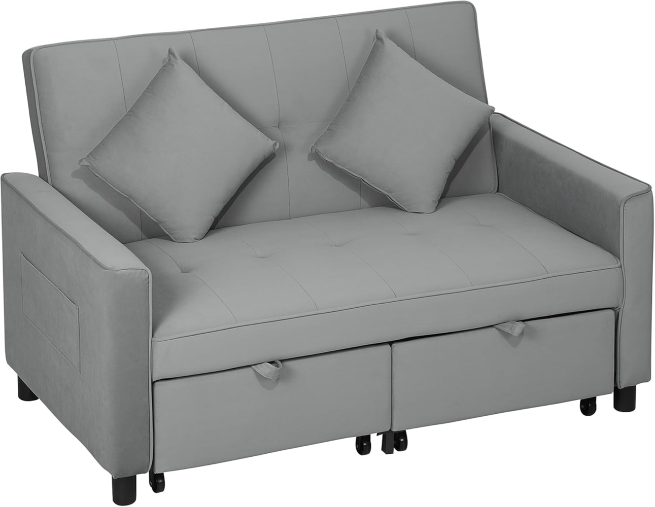 HOMCOM Schlafsofa 4-in-1 Sofa, Verstellbare Couch, Sofabett 1 Teile, für Wohnzimmer, Schlafzimmer, Grau Bild 1