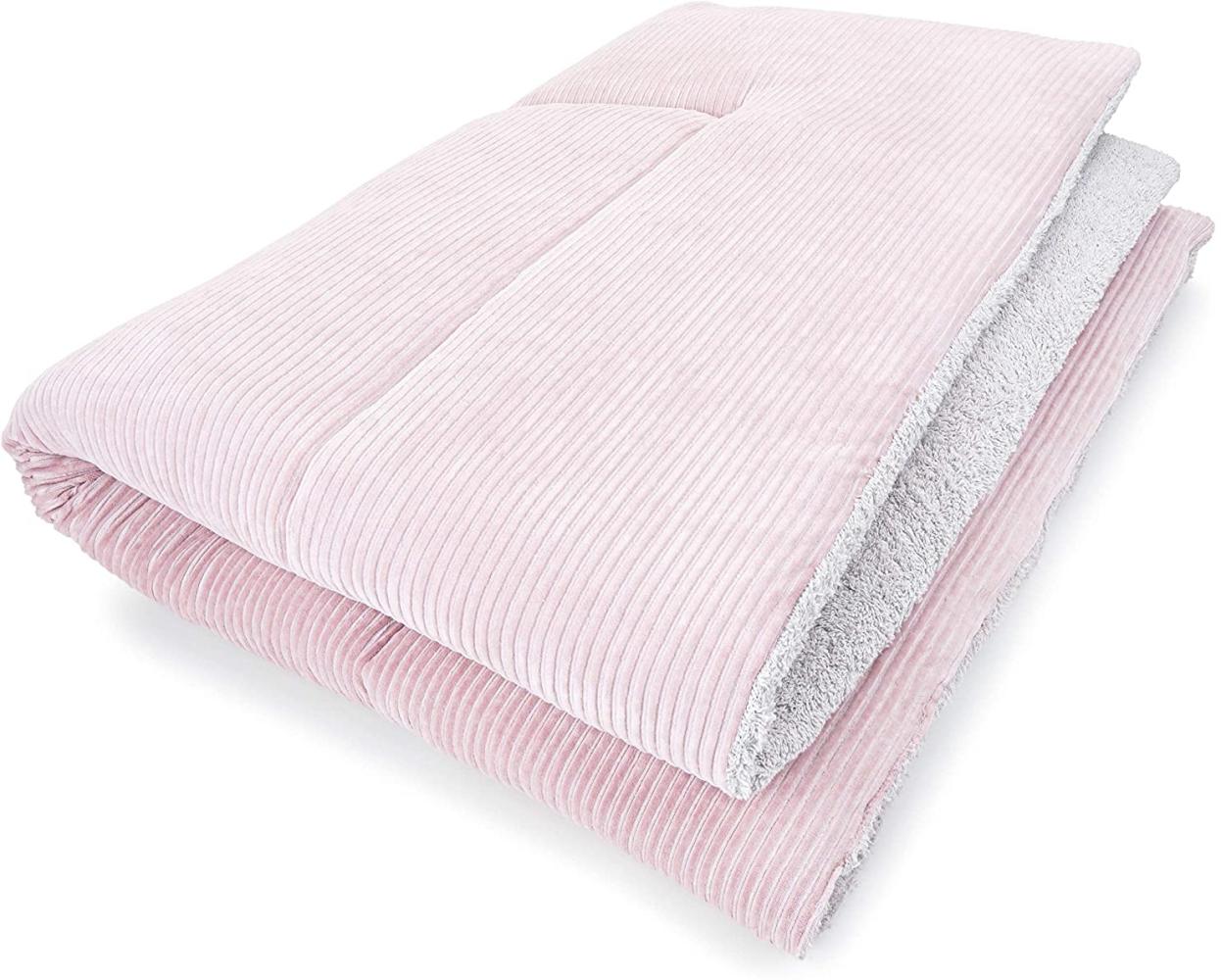 Priebes Krabbeldecke Aladin 100x135 cm ripp sepia rose Bild 1