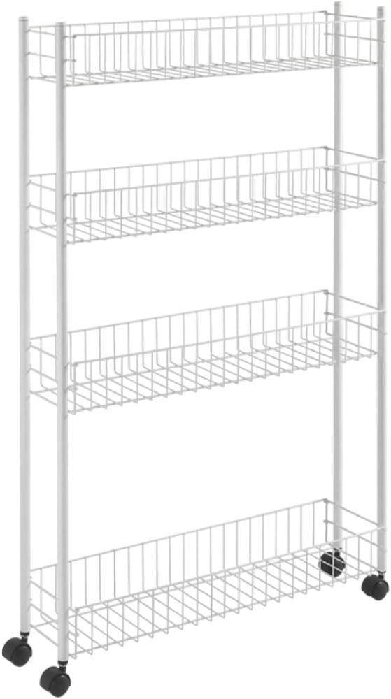 METALTEX 341434014 Fino Allzweckwagen, 4 Etg. 60x16x95 cm plastifiziert / Rollregal extra schmal Bild 1