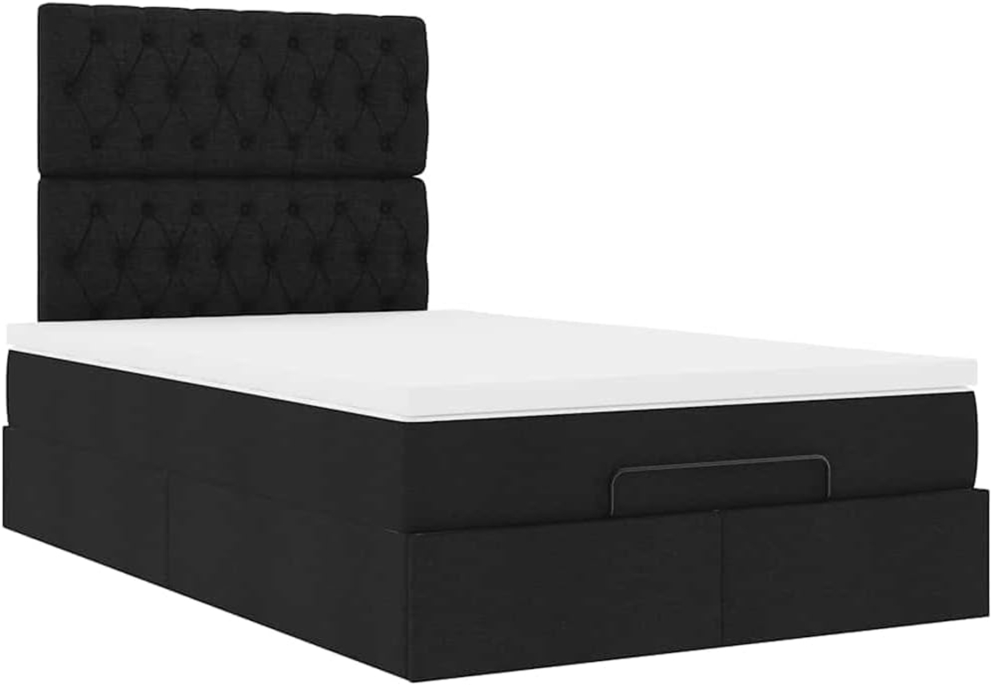 Ottoman-Bett mit Matratze Schwarz 120x190 cm Stoff 3313225 Bild 1