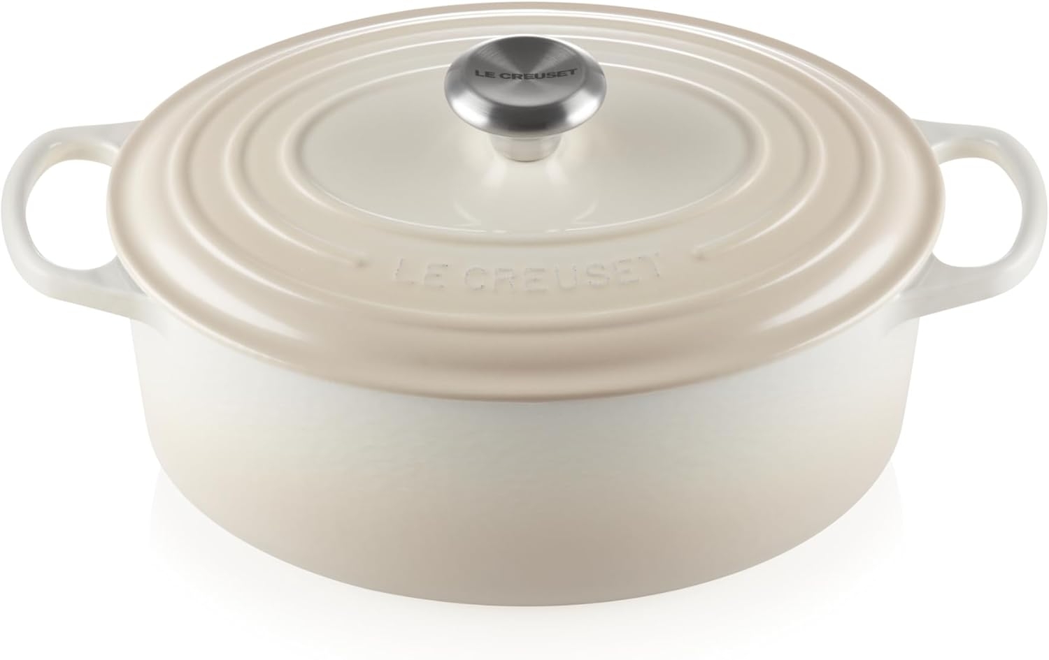 Le Creuset Bräter 'Signature' , Gusseisen , Oval, für alle Herdarten und Induktion geeignet, Meringue, 29,0 cm Bild 1