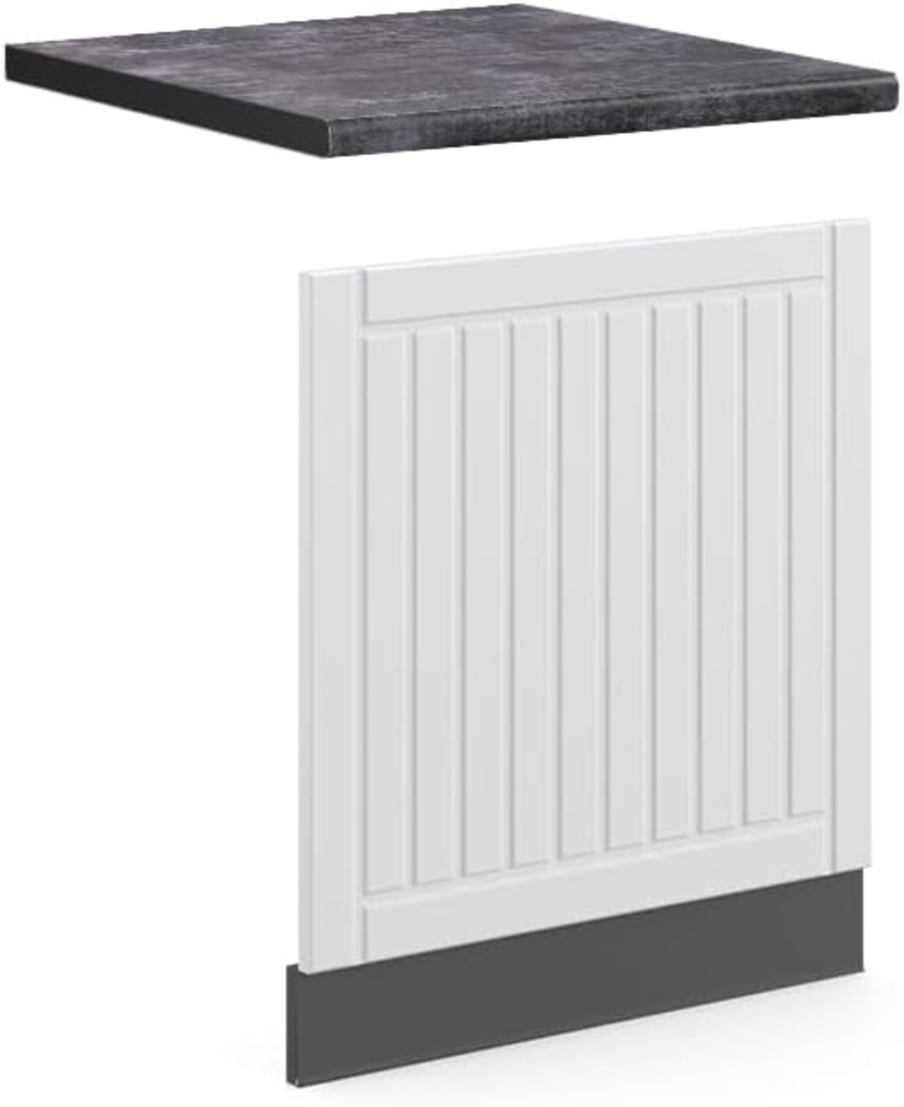 Vicco Frontblende Fame-Line, Weiß Landhaus/Anthrazit, 60 cm, AP Anthrazit Bild 1