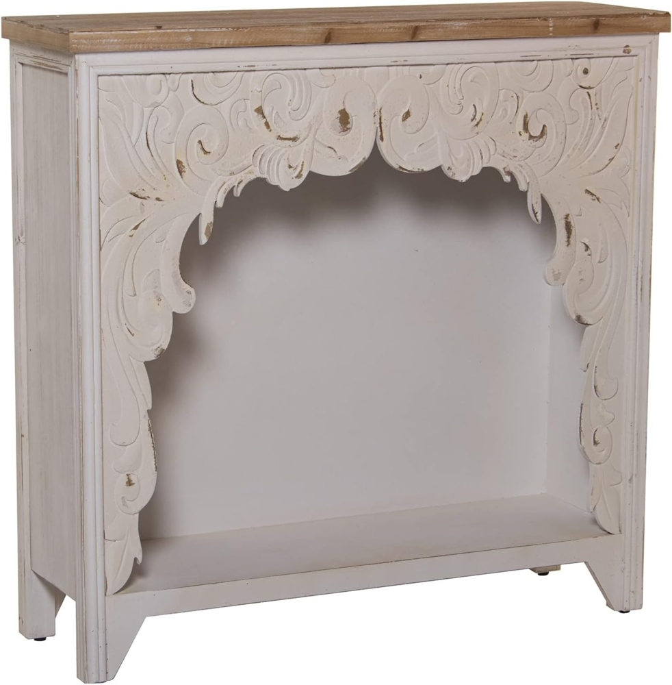 DRW Eingangskonsole aus Holz, geschnitzt, antik und natürlich, 101 x 29 x 100 cm Bild 1