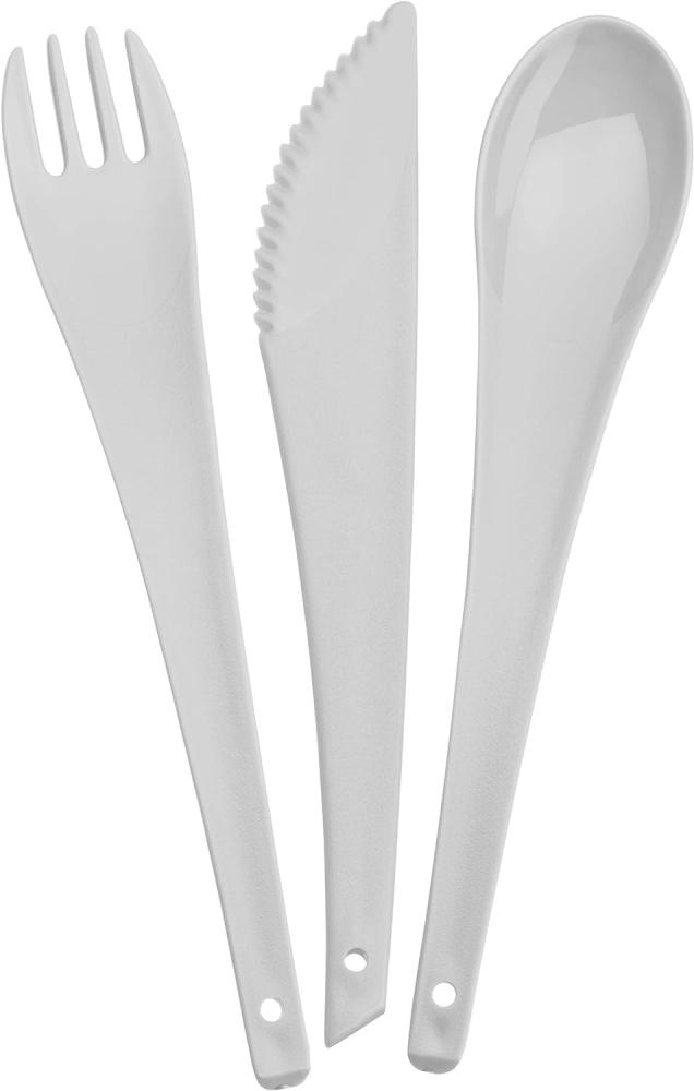 Koziol Rio Besteck-Set, 3-tlg, Löffel, Gabel, Messer, Besteck, Kunststoff, Soft Grey, 19 cm, 3036663 Bild 1