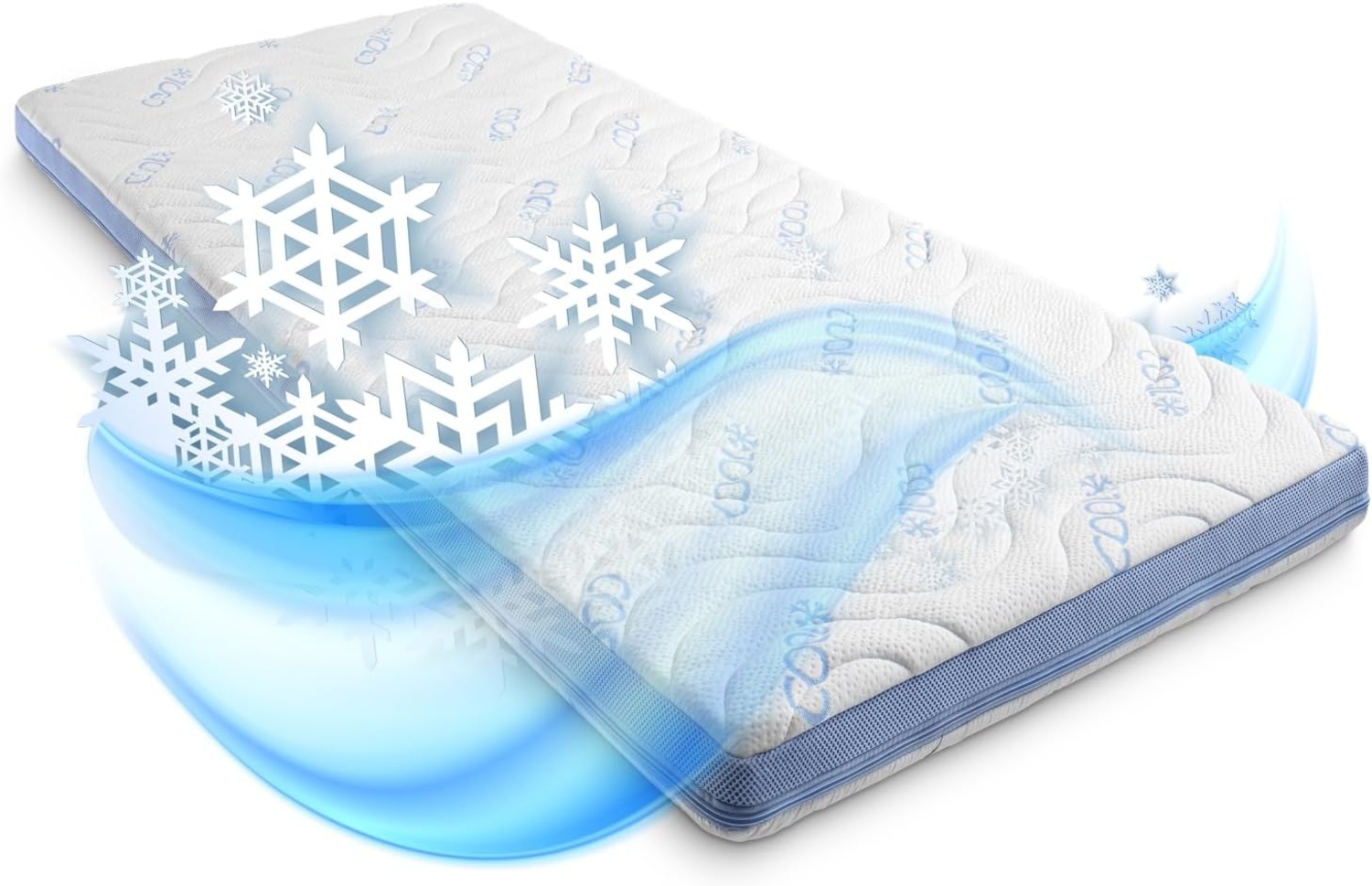 Kaltschaumtopper CloudComfort Cool 100 x 200 cm H2/H3, Höhe 7 cm, Härtegrad H2/H3, 7-Zonen Topper mit Sommer- und Winterseite Bild 1