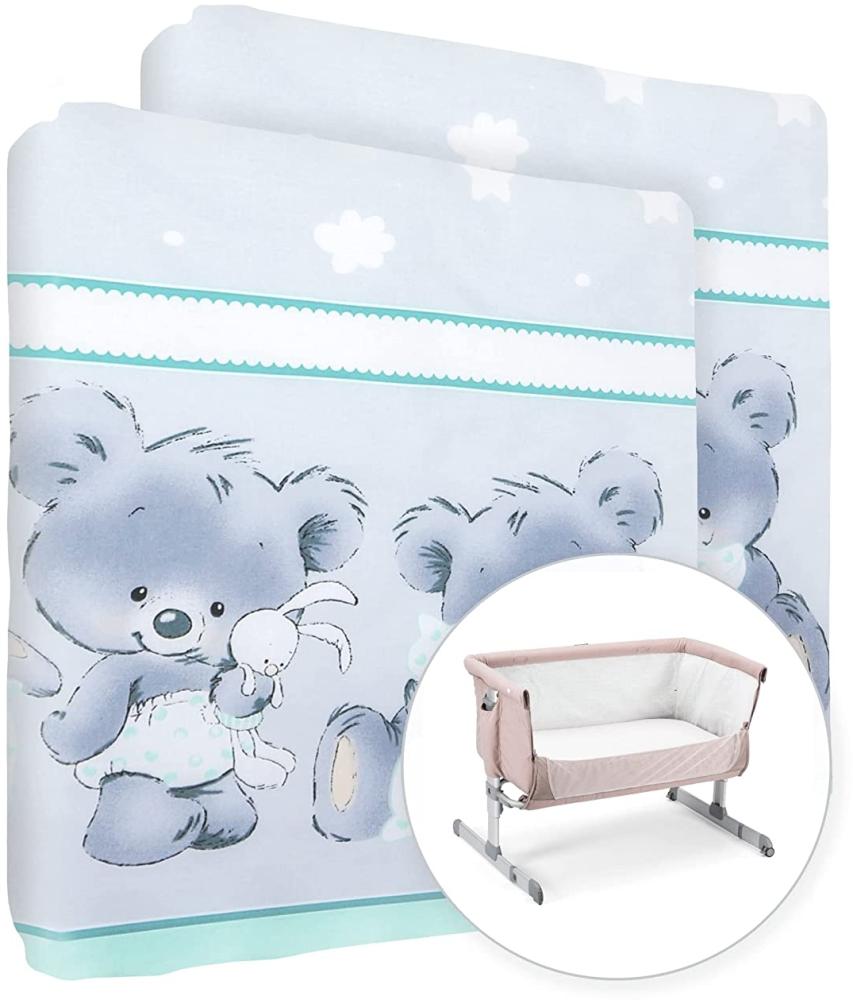 Baby Comfort Spannbetttuch für Kinderbett, 100 % Baumwolle, für 83x50 cm, Bärengrün, 2 Stück Bild 1