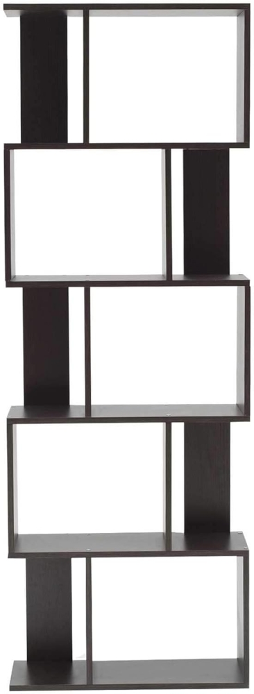 Rebecca Mobili Holzregal Büroregal 5 Ablagen Holz Design Modern Wengebraun Kinderzimmer Büro - 169 x 60 x 24 cm (H x B x T) - Art. RE6030 Bild 1