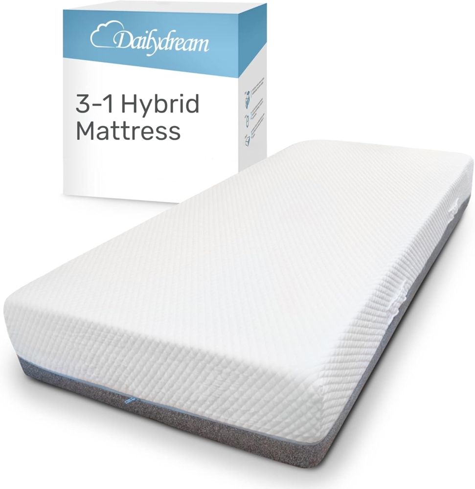 Dailydream 3in1 Matratze | Hybrid Taschenfederkern, Kaltschaum und Memory Foam | atmungsaktiv & anpassungsfähig | 90x200x26cm Bild 1