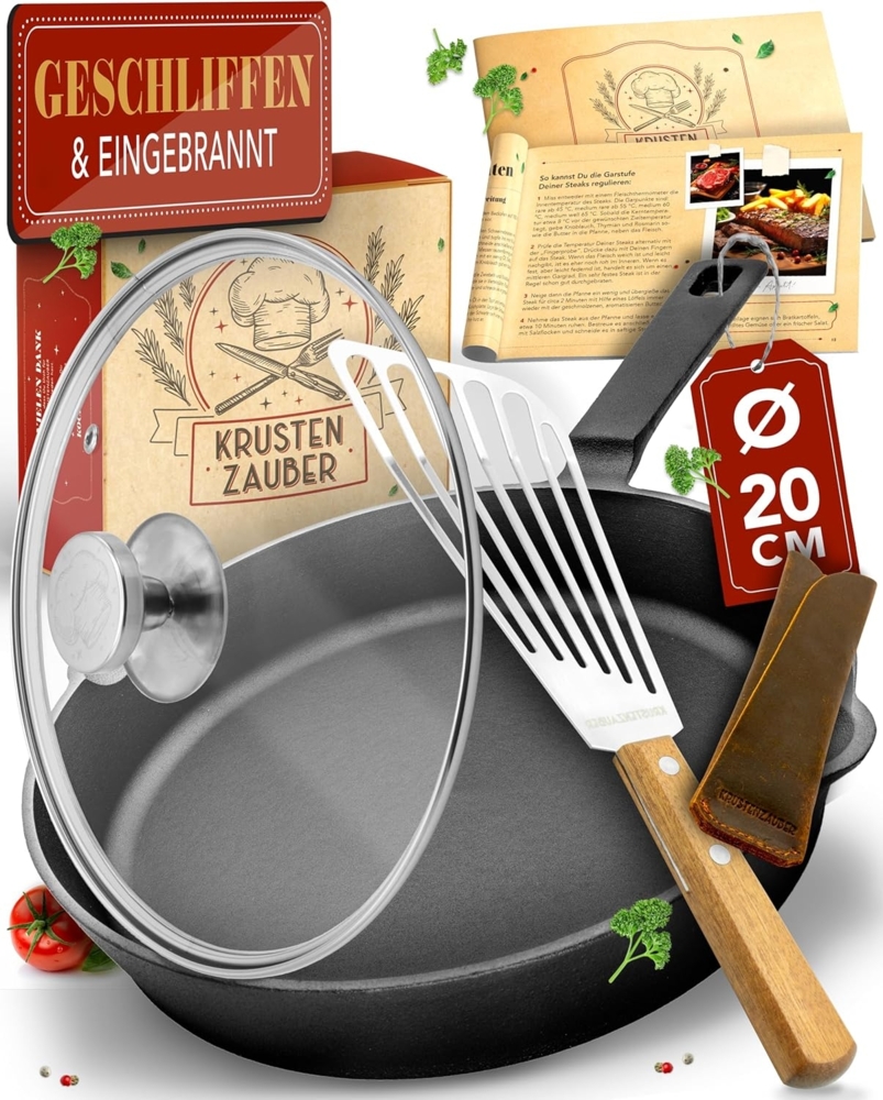 Krustenzauber Bratpfanne Geschliffene Gusseisenpfanne Induktion einzeln oder im Set Bild 1