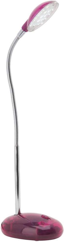BRILLIANT Lampe Timmi LED Tischleuchte transparent/ros1x2W LED integriert, (100lm, 6000K) | Mit Druckschalter an der Basis Bild 1