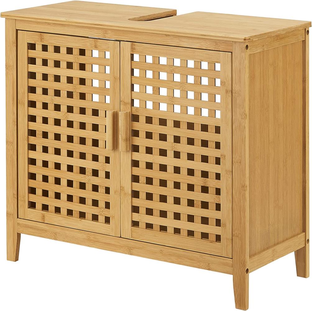 Waschbeckenunterschrank Ingmarsö Bambus 60x67x30cm [en. casa] Bild 1