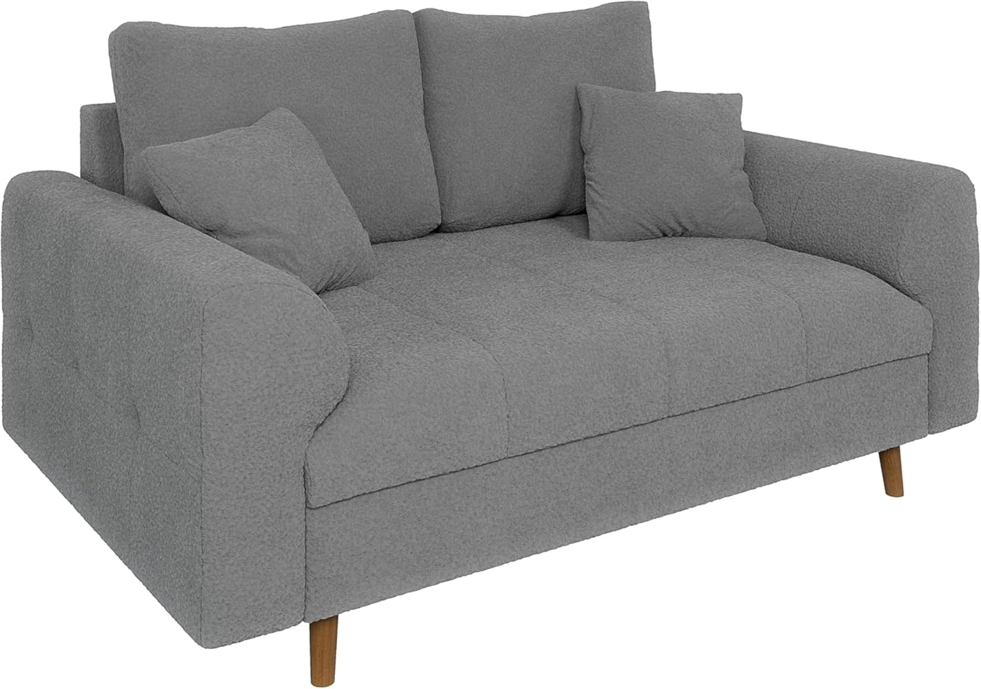 S-Style Möbel 2-Sitzer Sofa Leif mit Holzfüßen im skandinavischen Stil aus Boucle-Stoff, mit Wellenfederung Bild 1