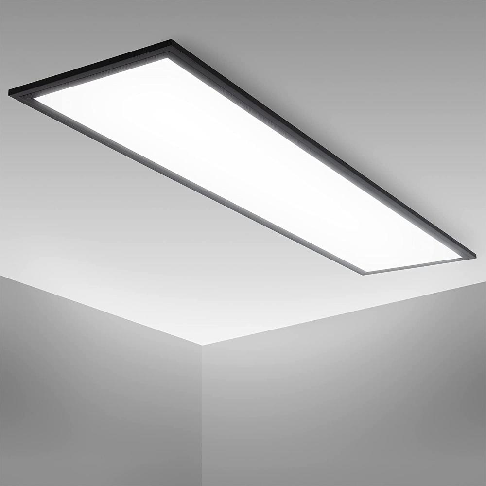 B.K.Licht Deckenleuchte LED Panel Schwarz Decke 100x25cm Wohnzimmer - BKL1497, LED fest integriert, 4000K - Neutralweiß, Deckenlampe 22W 2200lm 4000K neutralweiß Büro Flur Bild 1